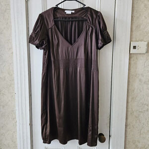 To The Max Silky Lightweight Chocolate Brown Midi Dress Large